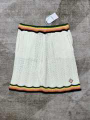 1:1 Quality Casa Colorblocked waves embroidered logo cutout knit Polo Shirt & Shorts Set