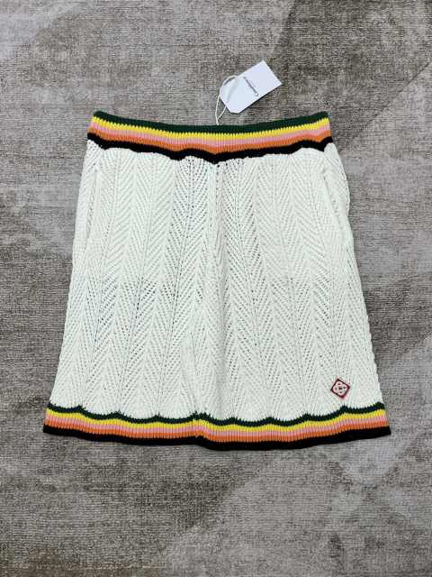 1:1 Quality Casa Colorblocked waves embroidered logo cutout knit Polo Shirt & Shorts Set