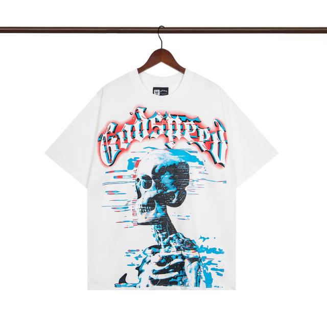 28031550 Strobe Skull Print Washed Version Tee 2 colors