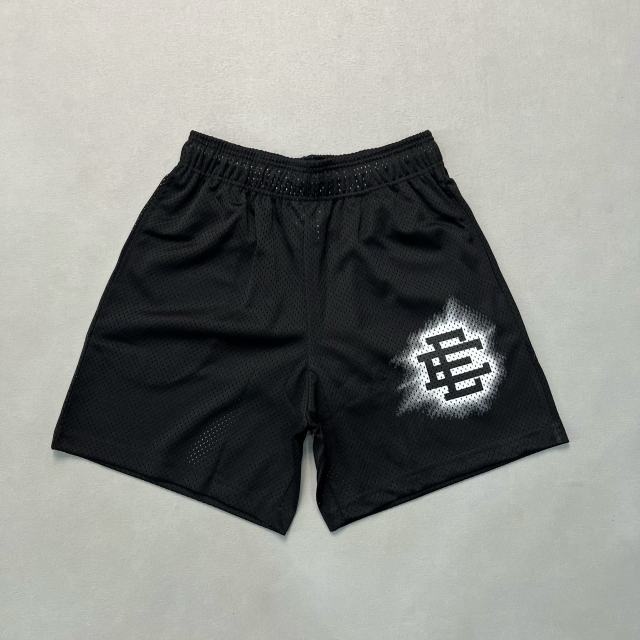 1:1 Quality EE Eric White lacquered black logo beach shorts
