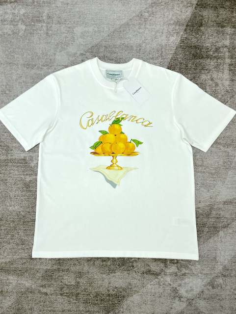 1:1 Quality Casablanca Orange fruit plate letter print shirt