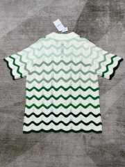 1:1 Quality Casa Gradient wave meta pearl button knit polo Shirt & Shorts Set 2 colors