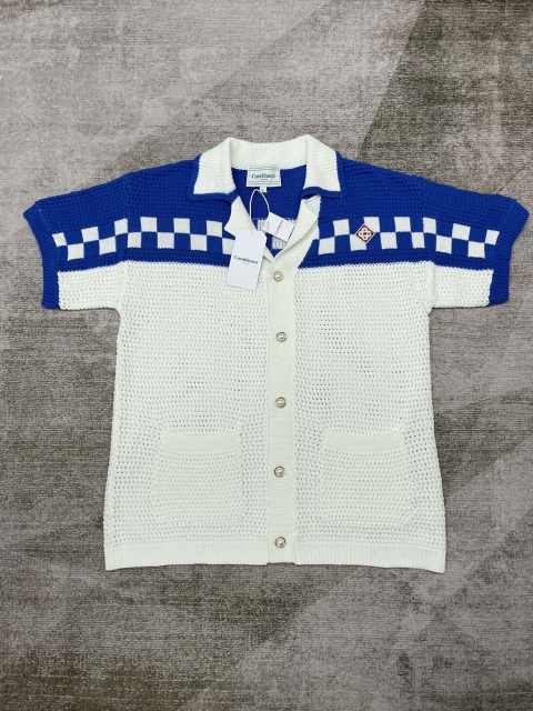 1:1 Quality Casa Clashing Woven Check Badge Embroidery Lapel  Polo Shirt & Shorts Set
