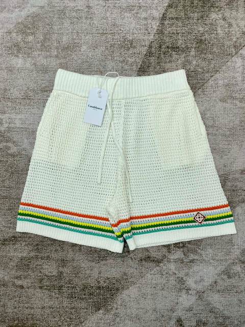 1:1 Quality Casa Colourblocking Striped Lapel Loose Knit Polo Shirt & Shorts Set