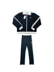 1:1 Quality Casa Striped Lapel Ribbon Patchwork Jacket & pants set