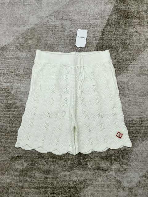1:1 Quality Casa Vintage Pearl Button Ripple Cutout Knit Polo Shirt & Shorts Set