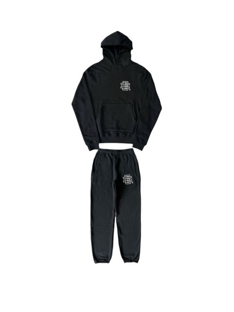 1:1 Quality Eric EE Black and White Logo Print Hoodie & Pants Set