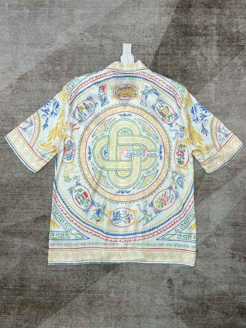 1:1 Quality Casa Crayon Line Print Silk Polo shirt & shorts set