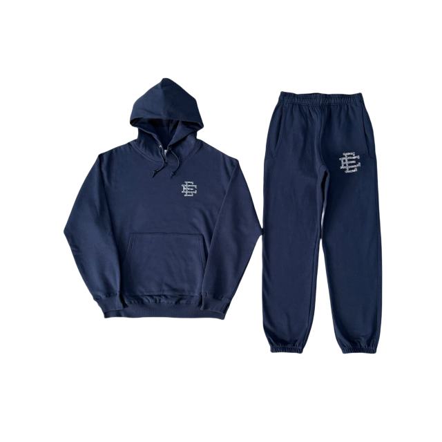 1:1 Quality Eric EE Diamond-studded Logo Hoodie & Pants Set