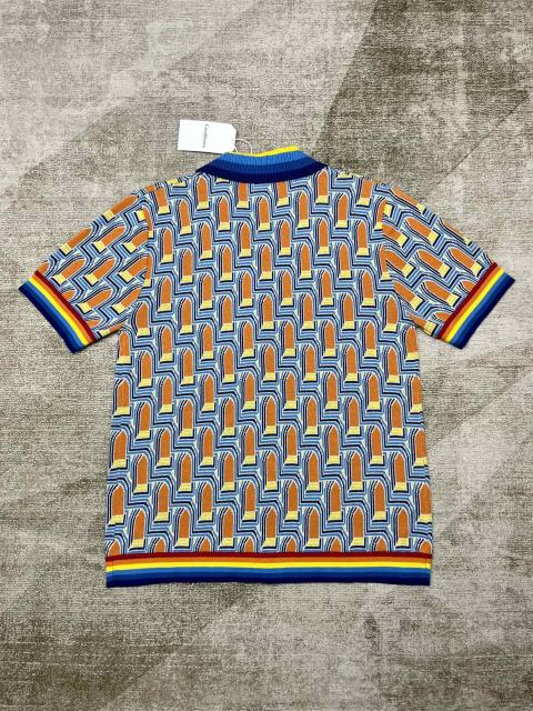 1:1 Quality Casa Colourful Arch Printed Lapel Knit Polo Shirt