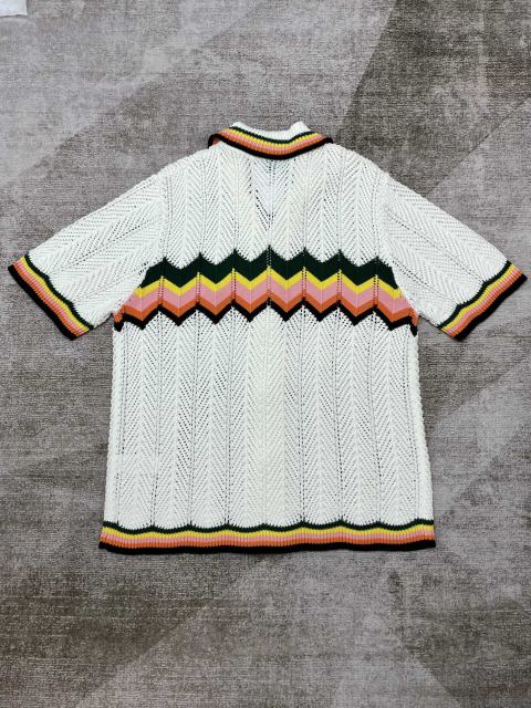 1:1 Quality Casa Colorblocked waves embroidered logo cutout knit Polo Shirt & Shorts Set