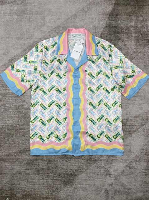 1:1 Quality Casa Silk Pink Pop-up Floral Raglan Stripe Polo shirt & shorts set