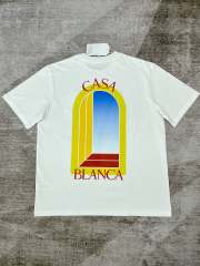 1:1 Quality Casablanca Illusionary gate letter print couple short sleeve tee 2 colors