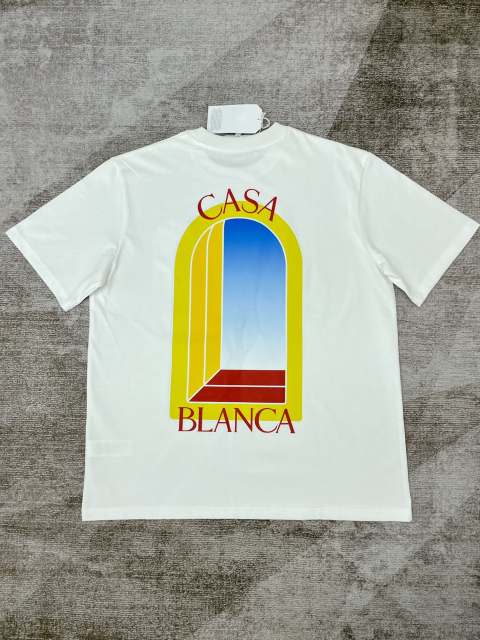 1:1 Quality Casablanca Illusionary gate letter print couple short sleeve tee 2 colors