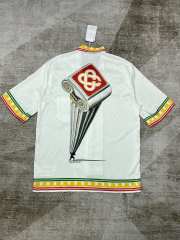 1:1 Quality Casa Shoulder Stonehenge Printed Dark Logo Silk shirt