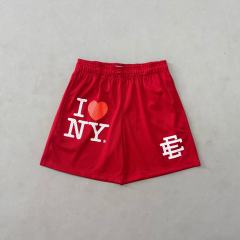 1:1 Quality EE Eric Red Heart Printed Mesh Breathable Shorts 2 colors