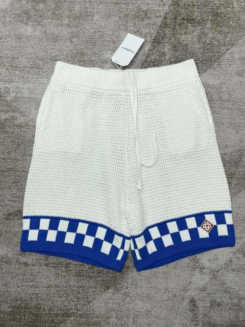 1:1 Quality Casa Clashing Woven Check Badge Embroidery Lapel  Polo Shirt & Shorts Set