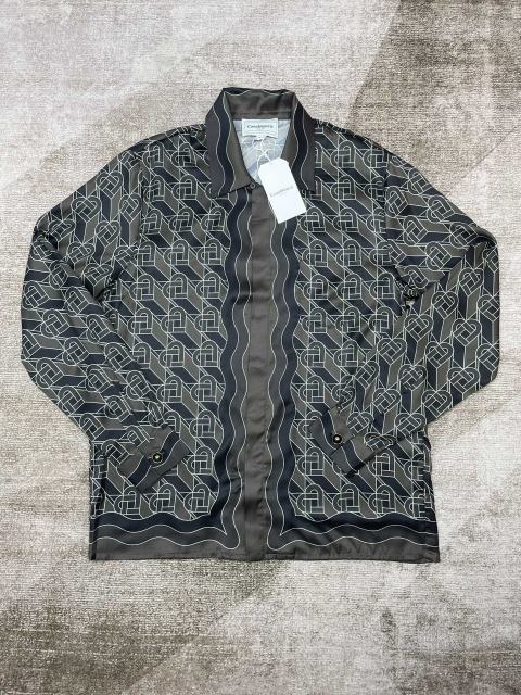 1:1 Quality Casa Silk full print dark heart lapel single-breasted shirt & pants set