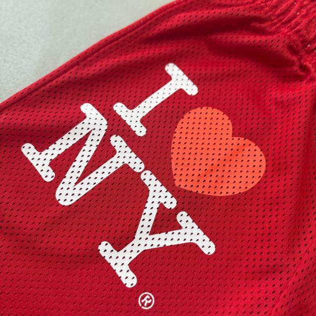 1:1 Quality EE Eric Red Heart Printed Mesh Breathable Shorts 2 colors
