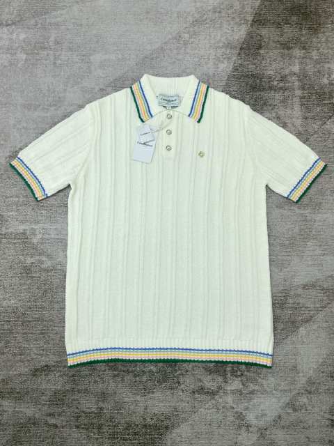 1:1 Quality Casa Chest metal logo color match color knitted POLO shirt 2 colors