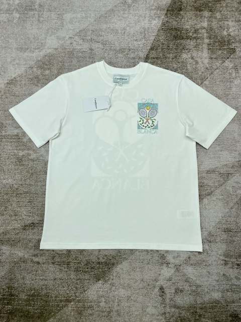 1:1 Quality Casa Cross Tennis Racket Letter Print tee 2 colors