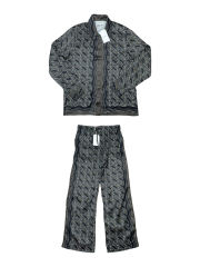 1:1 Quality Casa Silk full print dark heart lapel single-breasted shirt & pants set