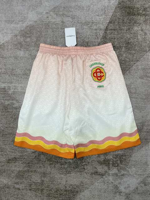 1:1 Quality Casa Silk Wave Print Back Large Logo Letter Print shirt & shorts set