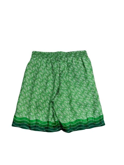 1:1 Quality Casa Gradient Green Silk Polo shirt & shorts set