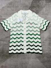 1:1 Quality Casa Gradient wave meta pearl button knit polo Shirt & Shorts Set 2 colors