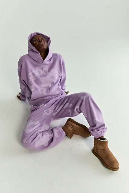1:1 Quality  Big Star Taro Purple Hoodie & Pants Set