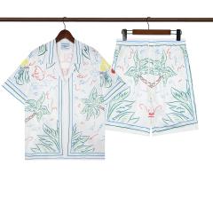 Casa Line camel Coconut Tree Printed Polo shirt & shorts set