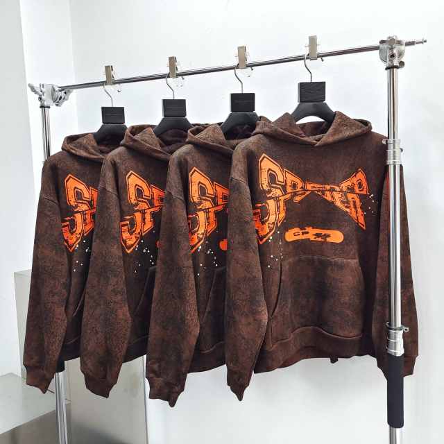 1:1 Quality ComplexCon × Spider × Streetwear Black Brown Hoodie & Pants Set