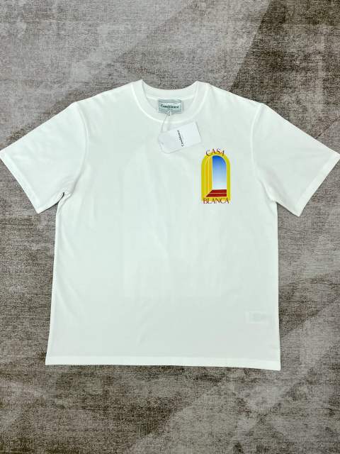1:1 Quality Casablanca Illusionary gate letter print couple short sleeve tee 2 colors
