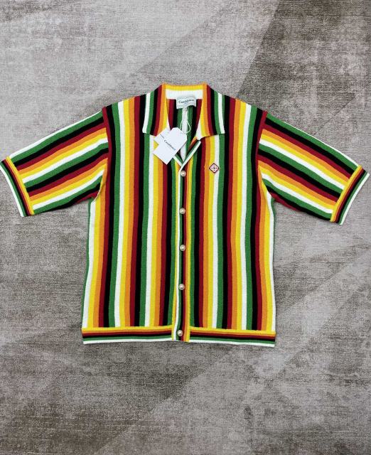 1:1 Quality Casa Vertical print colorful patchwork Polo Shirt & Shorts Set