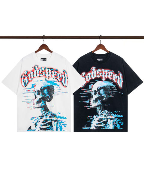 28031550 Strobe Skull Print Washed Version Tee 2 colors