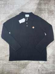 1:1 Quality Casa Vertical Embroidered Logo Lapel Sweater 2 colors