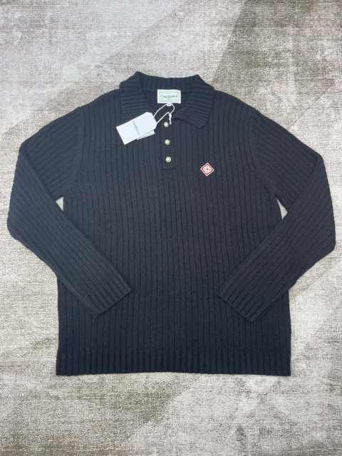 1:1 Quality Casa Vertical Embroidered Logo Lapel Sweater 2 colors