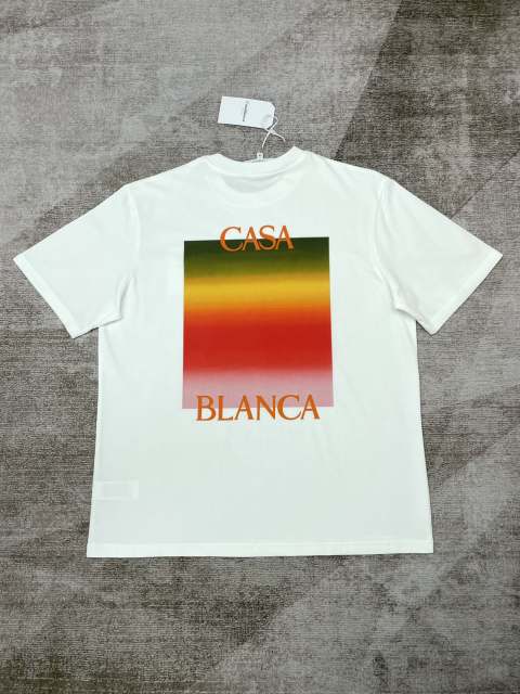 1:1 Quality Casa Rainbow Gradient Photo Frame Letter tee 2 colors
