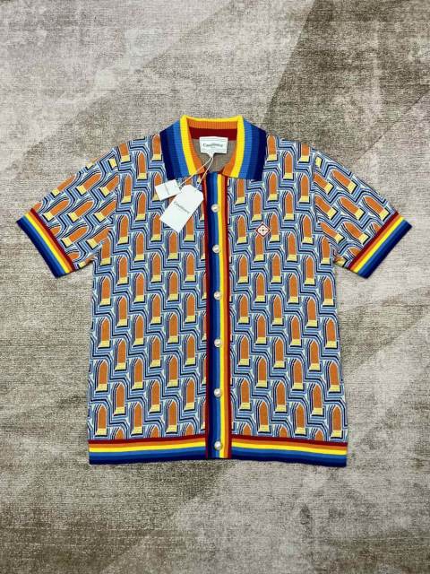 1:1 Quality Casa Colourful Arch Printed Lapel Knit Polo Shirt