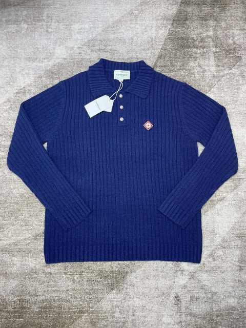 1:1 Quality Casa Vertical Embroidered Logo Lapel Sweater 2 colors
