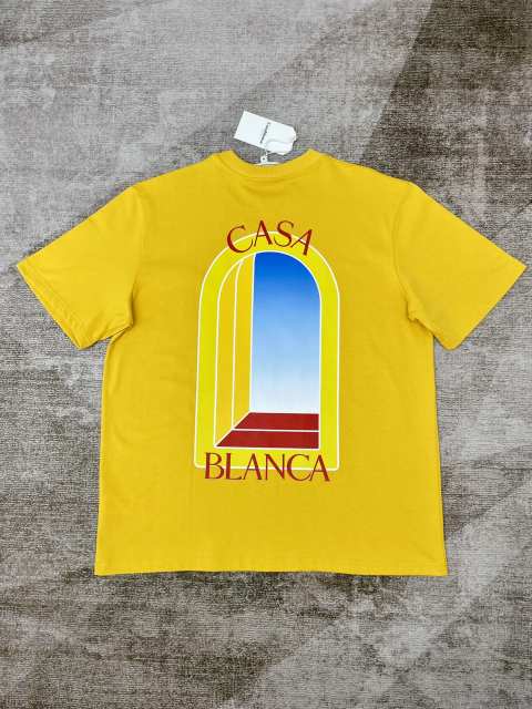 1:1 Quality Casablanca Illusionary gate letter print couple short sleeve tee 2 colors