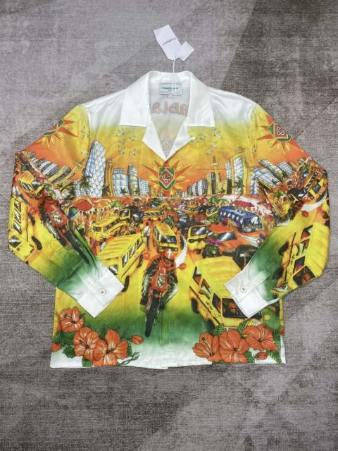 1:1 Quality Casa City Traffic Scene Silk Long Sleeve Shirt