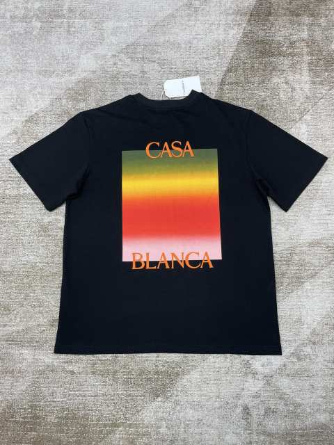 1:1 Quality Casa Rainbow Gradient Photo Frame Letter tee 2 colors
