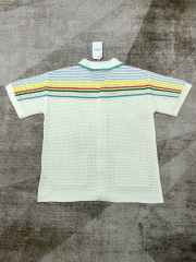1:1 Quality Casa Colourblocking Striped Lapel Loose Knit Polo Shirt & Shorts Set