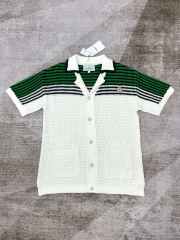 1:1 Quality Casa Green And White Striped Short Sleeve Shirt