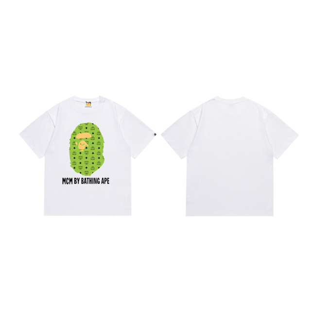 Bape MCM Diamond Block Pattern Ape Head Tee 4 colors