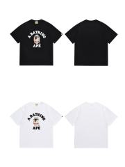 Bape Plaid Small ape man head pattern letter Tee 2 colors
