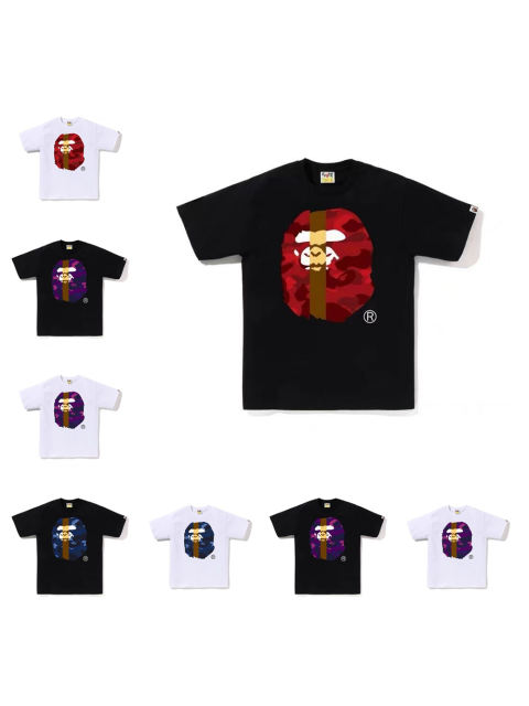 Bape Patchwork Camouflage Ape Head Print Tee 8 colors