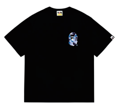 Bape STU Co-Branded White Blue Black Reorganized Ape Small Head Letter Print Tee 5 colors