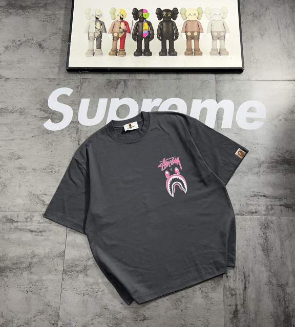 Bape Co-branded Shark's Mouth Letter Print tee 4 colors